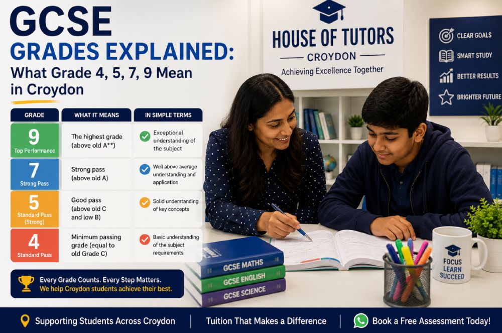GCSE Grades Explained: What Grade 4, 5, 7, 9 Mean in Croydon